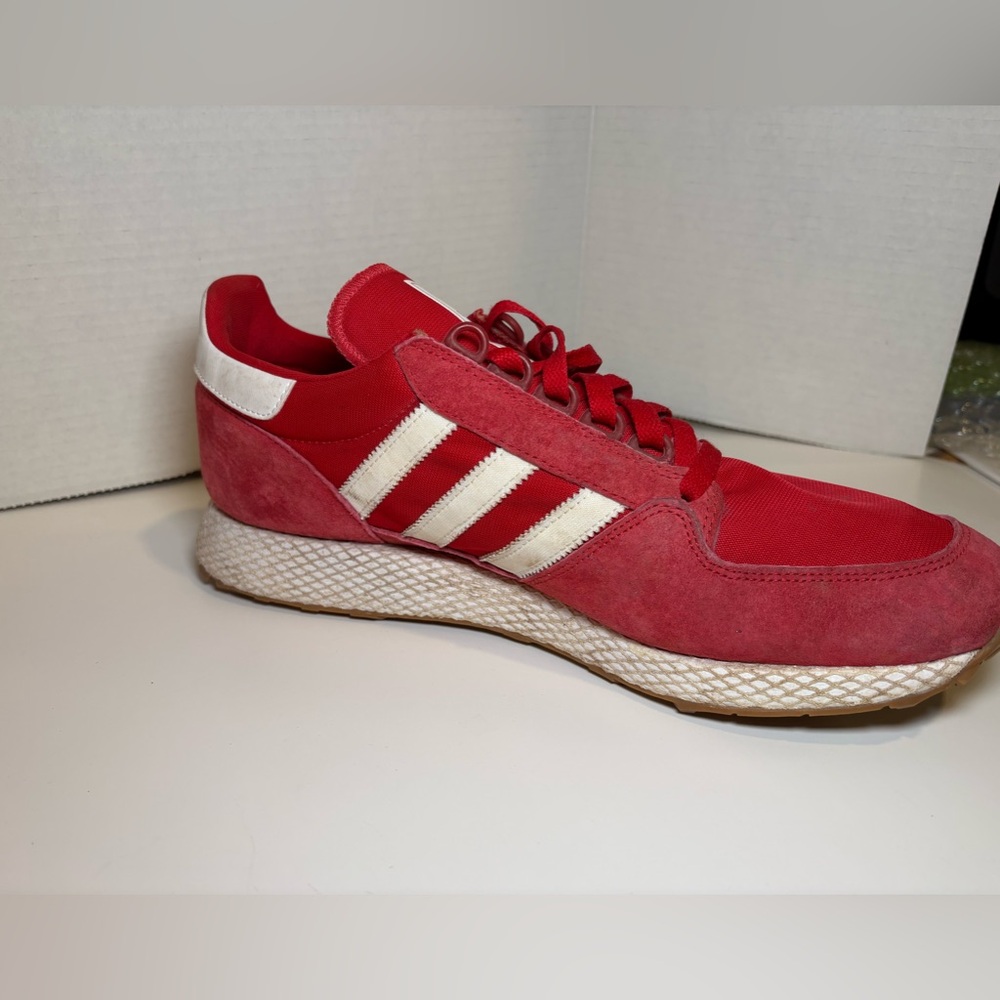 adidas Red and White Athletic Shoes - Picture 5 of 11